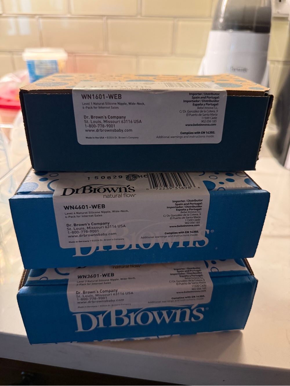 Dr. Brown's Natural Flow sizes 1,3&4